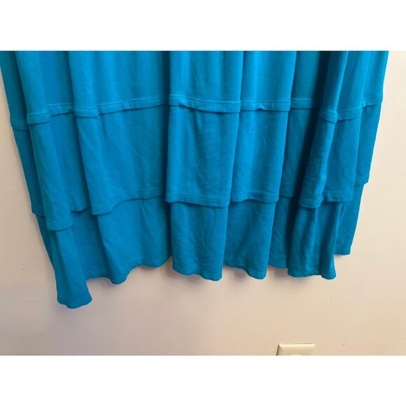 Lane Bryant Teal Beaded Neck Sleeveless Tiered Dress Size 14/16 - Picture 6 of 6